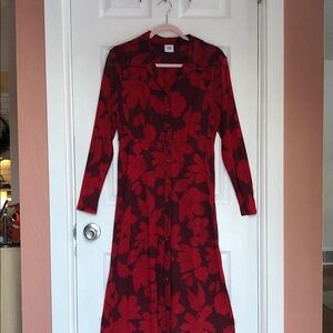 Cabi Red Long sleeve Shirt Dress Size S
